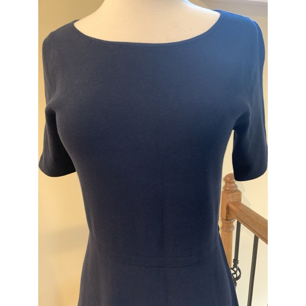 Banana Republic Knit Fit-and-Flare Sweater Dress Navy Blue Sz XS - Picture 2 of 5
